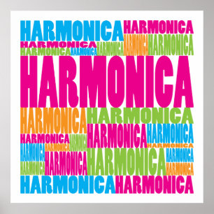 Poster Harmonica coloré