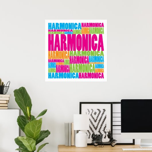Poster Harmonica colorée (Bureau à domicile)