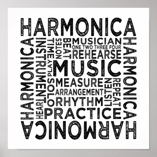 Poster Harmonica Typographie (Devant)