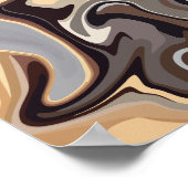 Poster Harmonie Abstraite des fluides dans les tons chaud (Coin)