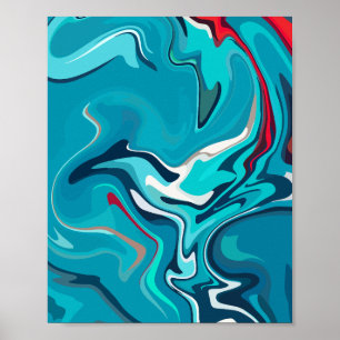 Poster Harmonie Bleue Fluide
