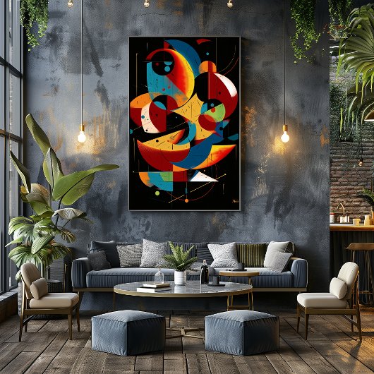 Poster Harmonie Céleste – Abstrait Géométrique Dynamique