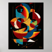 Poster Harmonie Céleste – Abstrait Géométrique Dynamique (Devant)