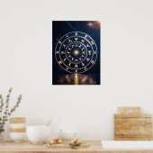 Poster Harmonie céleste : Symphonie Zodiac Mandala (Cuisine)