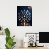 Poster Harmonie céleste : Symphonie Zodiac Mandala (Bureau à domicile)