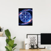 Poster Harmonie céleste Zodiac Mandala | OEuvre murale co (Bureau à domicile)