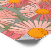 Poster Harmonie de floraison - Motif de marguerite rétro (Coin)