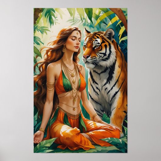 Poster Harmonie de la jungle : Tigre du Bengale et Muse d (Devant)