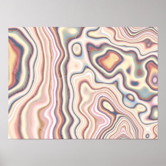 Poster Harmonie de marbre pastel fluide (Devant)