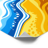 Poster Harmonie des vagues d'eau et de feu (Coin)