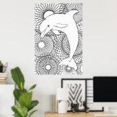 Poster Harmonie du dauphin (Bureau à domicile)