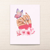 Poster Harmonie en rose : Enchanter l'art papillon