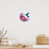 Poster Harmonie florale : Élégance des colibris (Cuisine)