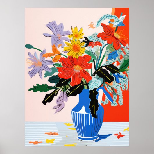 Poster Harmonie Florale : Un Vase Vibrant (Devant)