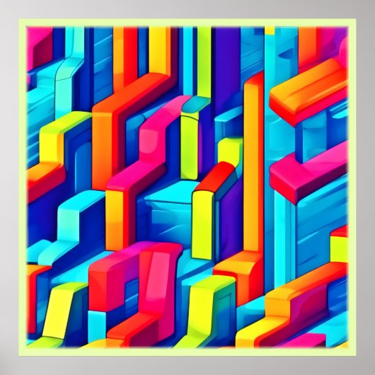 Poster Harmonie géométrique Abstraite (Devant)