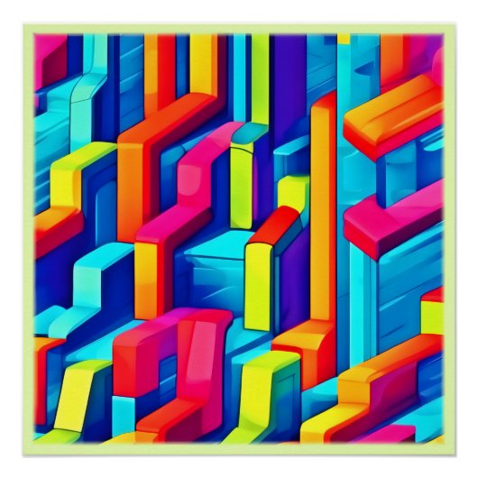 Poster Harmonie géométrique Abstraite (Devant)