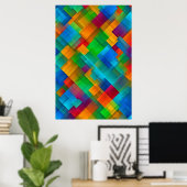 Poster Harmonie géométrique vive (Bureau à domicile)