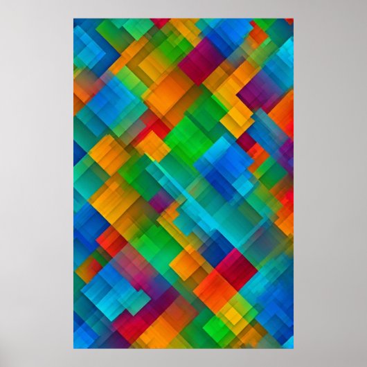 Poster Harmonie géométrique vive (Devant)