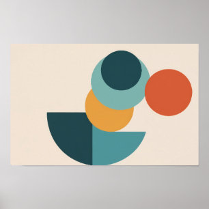 Poster Harmonie minimaliste - Cercles géométriques OEuvre