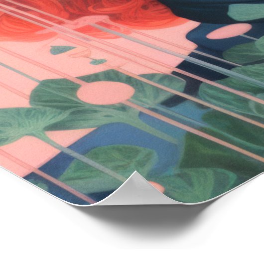 Poster Harmonie rose pétale (Coin)