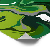 Poster Harmonie verte Abstraite avec Motifs fluides (Coin)