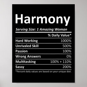 Poster Harmony Nutrition Nom personnalisé Funny Christma