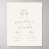 Poster HARMONY Sage Green Signature Boissons Mariage (Devant)