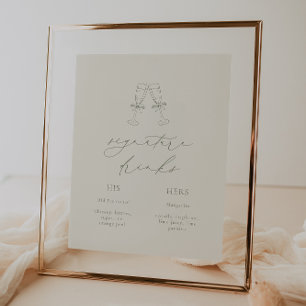 Poster HARMONY Sage Green Signature Boissons Mariage