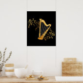 Poster Harp Joueur Cadeaux Filles Harpist Femmes Harpe Mu (Cuisine)