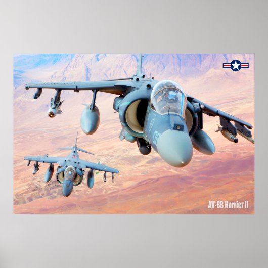 POSTER HARRIER II AV-8B (Devant)