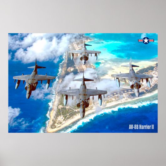 POSTER HARRIER II AV-8B (Devant)