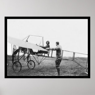 Poster Harriet Quimby dans son avion 1911