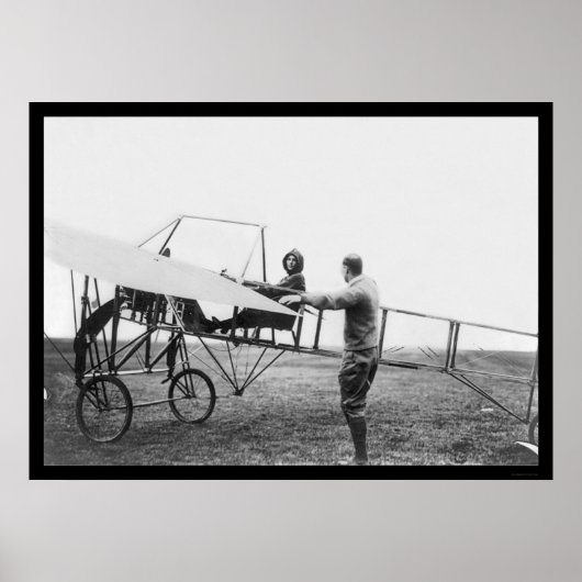 Poster Harriet Quimby dans son avion 1911 (Devant)