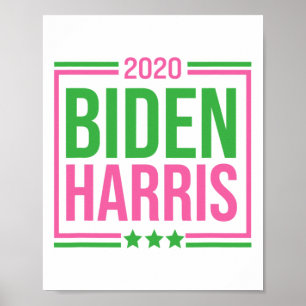 Poster Harris 2020 Pink Green Sorority Cadeau Elect Vote
