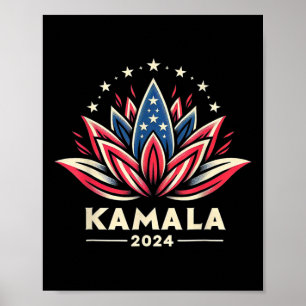 Poster Harris 2024 Campagne présidentielle American Lotus