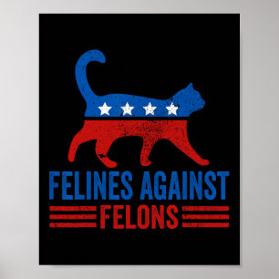 Poster Harris 2024 Cat Lady Pour Felines Contre Felons