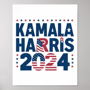 Poster Harris 2024 Déclaration patriotique politique Démo