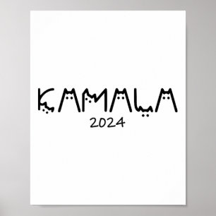 Poster Harris 2024 Drôle mignon chatte sans enfant dame