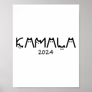 Poster Harris 2024 Drôle mignon chatte sans enfant dame