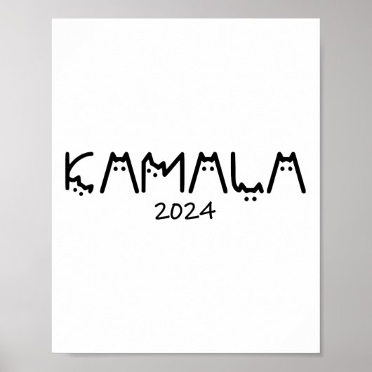 Poster Harris 2024 Drôle mignon chatte sans enfant dame (Devant)