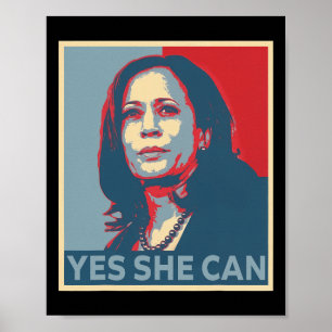 Poster Harris 2024 Élection Présidentielle Kamala Oui Ell