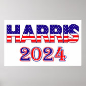 Poster Harris 2024 Président Démocrate USA Texte du drape (Devant)