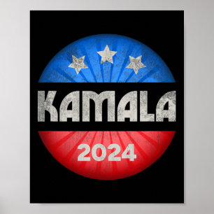 Poster Harris 2024 Président Drôle Bouton Vintage Vote Ka