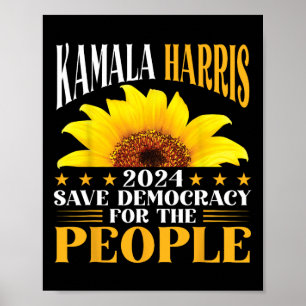 Poster Harris 2024 Sauver La Démocratie Pour Le Peuple Su