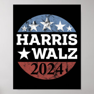 Poster Harris &amp ; Tim Walz Pour La Campagne Président 
