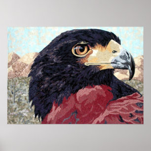 Poster Harris Hawk-textile