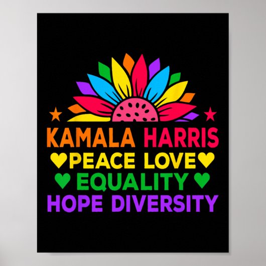 Poster Harris Peace Love Equality Hope Diversity (Devant)