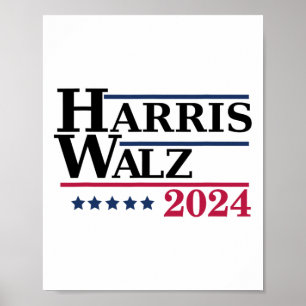 Poster Harris Tim Waltz Élections 2024