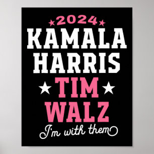 Poster Harris Tim Walz Élection présidentielle 2024 Je su