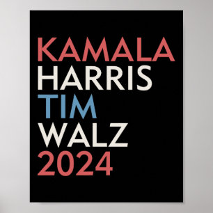 Poster Harris Tim WAlzheimer 2024 Texte de Style Vintage